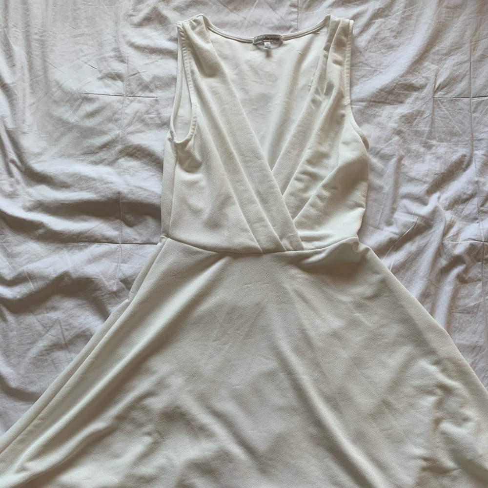 Charlotte Russe Mini White V-Neck Dress